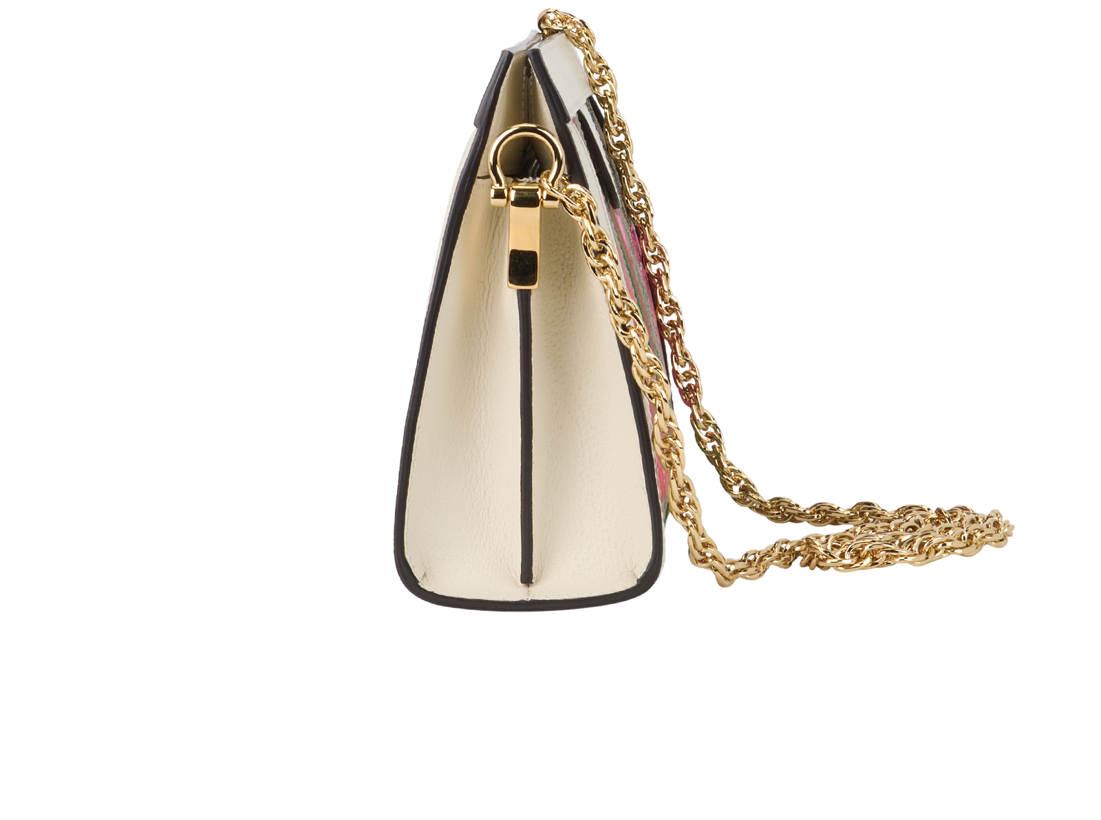 Ophidia Floral, &pound;780, Handbags, Beige/White, Canvas/Leather, Bottom view